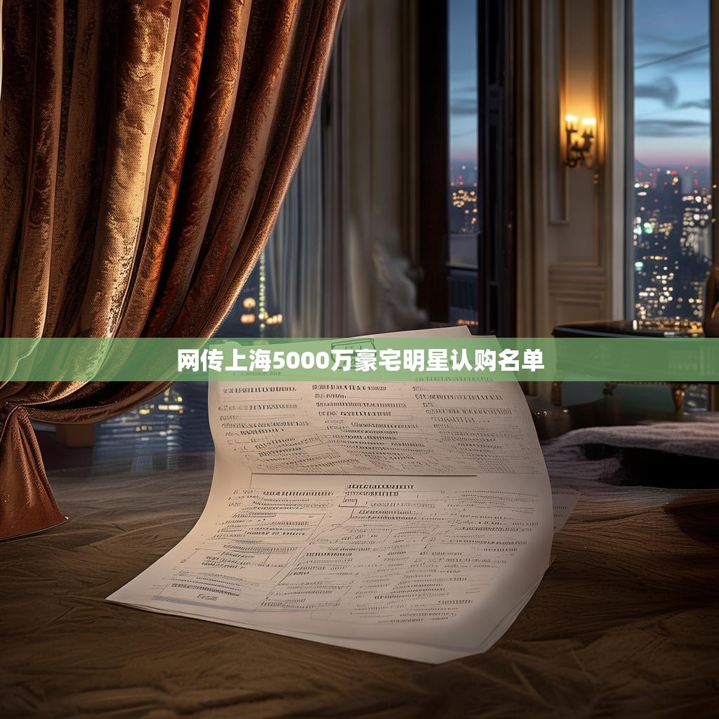 网传上海5000万豪宅明星认购名单