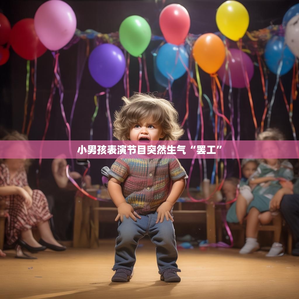 小男孩表演节目时的情绪失控