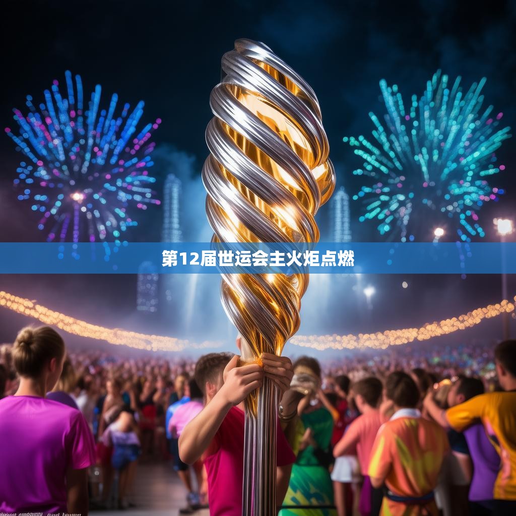 主火炬的光辉映照体育场 第12届世运会主火炬点燃的壮观场景