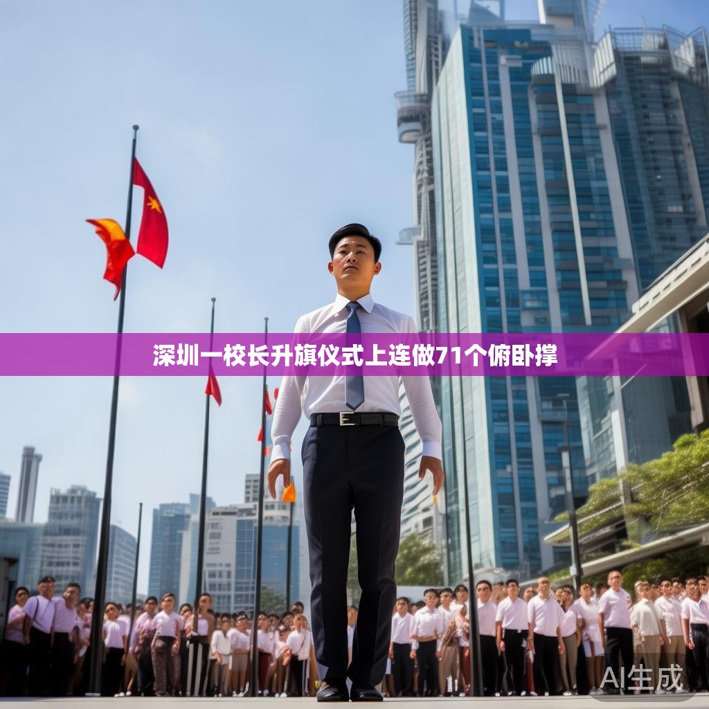 深圳一校长升旗仪式上连做71个俯卧撑